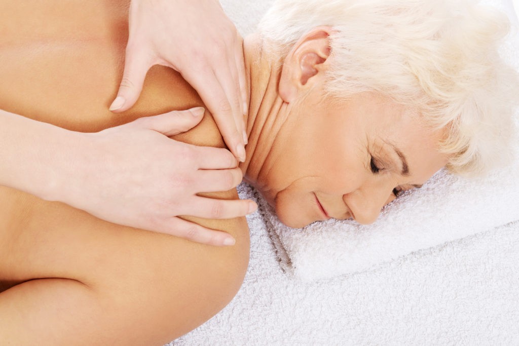 woman having hotel massage