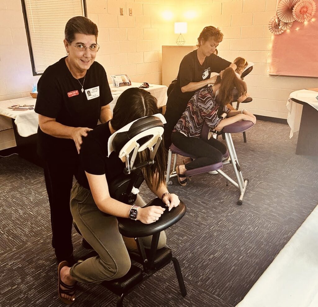 Teacher wellness corporate massage in palm coast, Bunnell and flagler.